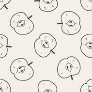 apple doodle seamless pattern background
