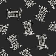 baby bed doodle seamless pattern background N6