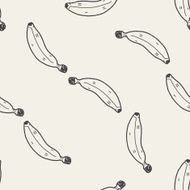 banana doodle seamless pattern background