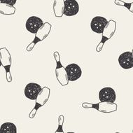 Bowling doodle seamless pattern background