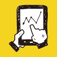 bussiness chart in cell phone doodle drawing N13