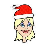 cartoon woman ready for christmas N44