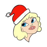 cartoon woman ready for christmas N45