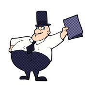 cartoon man wearing top hat N40