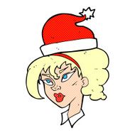cartoon woman ready for christmas N46
