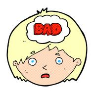 cartoon boy having bad thoughts N3