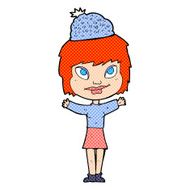 cartoon woman wearing hat N14