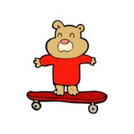cartoon bear on skateboard N5