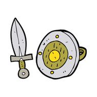 Cartoon Sword And Shield N6
