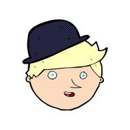 cartoon man wearing bowler hat N23