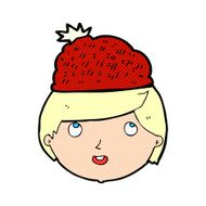 cartoon man wearing winter hat N42