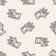 chair doodle seamless pattern background N8