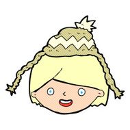 cartoon man wearing winter hat N43