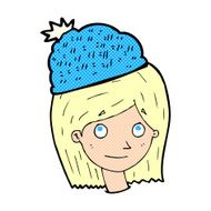 cartoon woman wearing winter hat N52