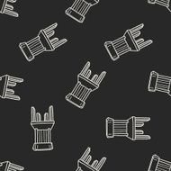 chair doodle seamless pattern background N11