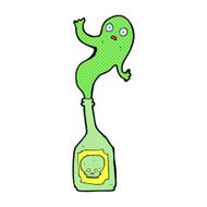 cartoon ghost in bottle N8