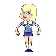 cartoon woman wearing a big bow tie N3