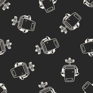 chair doodle seamless pattern background N13