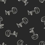 chair doodle seamless pattern background N14
