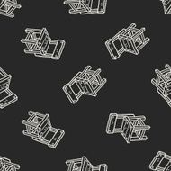 chair doodle seamless pattern background N16