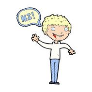 cartoon boy saying hi N3
