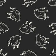 chair doodle seamless pattern background N18