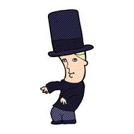 cartoon man wearing top hat N43