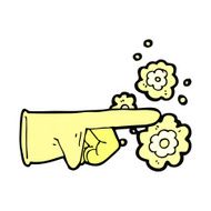 pointing rubber glove cartoon N3