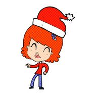 cartoon woman ready for christmas N48
