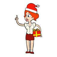 cartoon woman with present N13