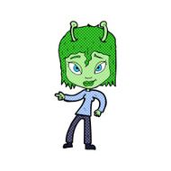 cartoon alien woman N26