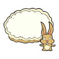 cartoon rabbit with text space cloud N3