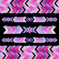 Navajo aztec textile inspiration watercolor pattern Native amer
