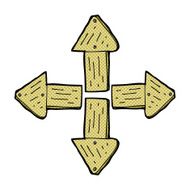 cartoon wood direction signs N3