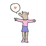 cartoon werewolf woman in love N3