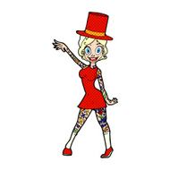 cartoon woman with tattoos N3