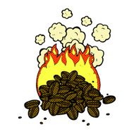 roasting coffee beans cartoon N3