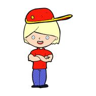 cartoon boy wearing cap N7