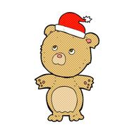 cartoon bear in christmas hat N2