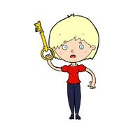 cartoon woman with key N3