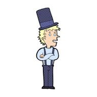cartoon man wearing top hat N45