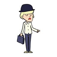 cartoon man in bolwer hat N8