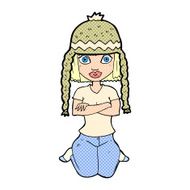 cartoon woman wearing hat N15
