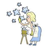 cartoon woman washing dishes N3