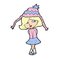 cartoon happy girl wearing hat N3