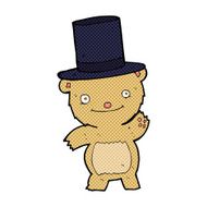 cartoon bear in top hat N5