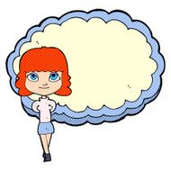 cartoon woman in front of cloud N5