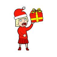 cartoon woman getting ready for christmas N8