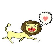 cartoon lion with love heart N3