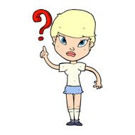 cartoon woman asking question N29